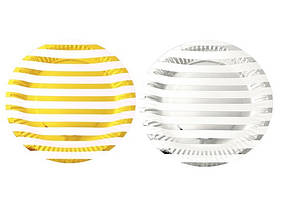 Тарілки одноразові картонні ООПТ Смужки в наборі 10шт 23,5см СР9049