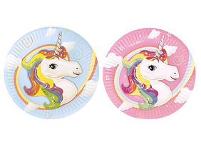 Тарілки одноразові картонні ООПТ Одноріг в наборі 10шт 18,5см СР9055