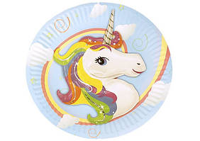 Тарілки одноразові картонні 23,5см ООПТ Єдиноріг в наборі 10шт СР9056