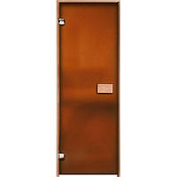 Дверь для сауны матовая Бронза 80х190, 8мм