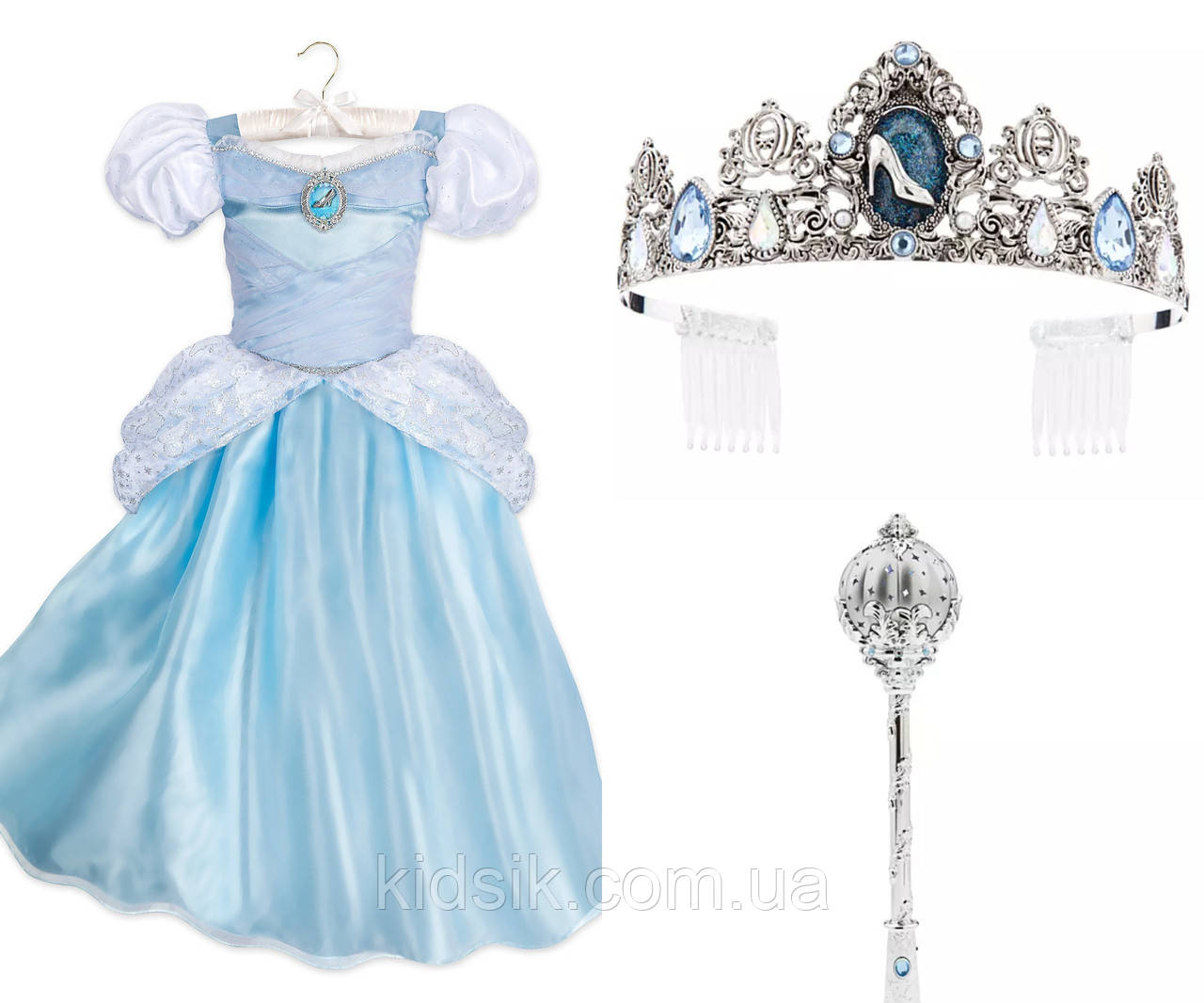 Карнавальний костюм Попелюшка + тіара і чарівна паличка 2019, Disney Cinderella, фото 1