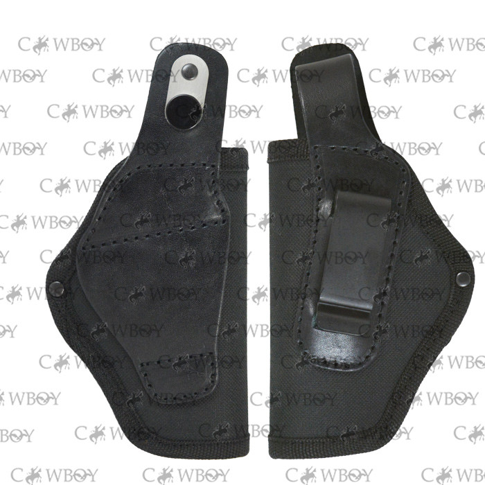 Кобура поясна Форт-17 з кліпсою ЛЕВША (Cordura 1000D+шкіра, чорна)