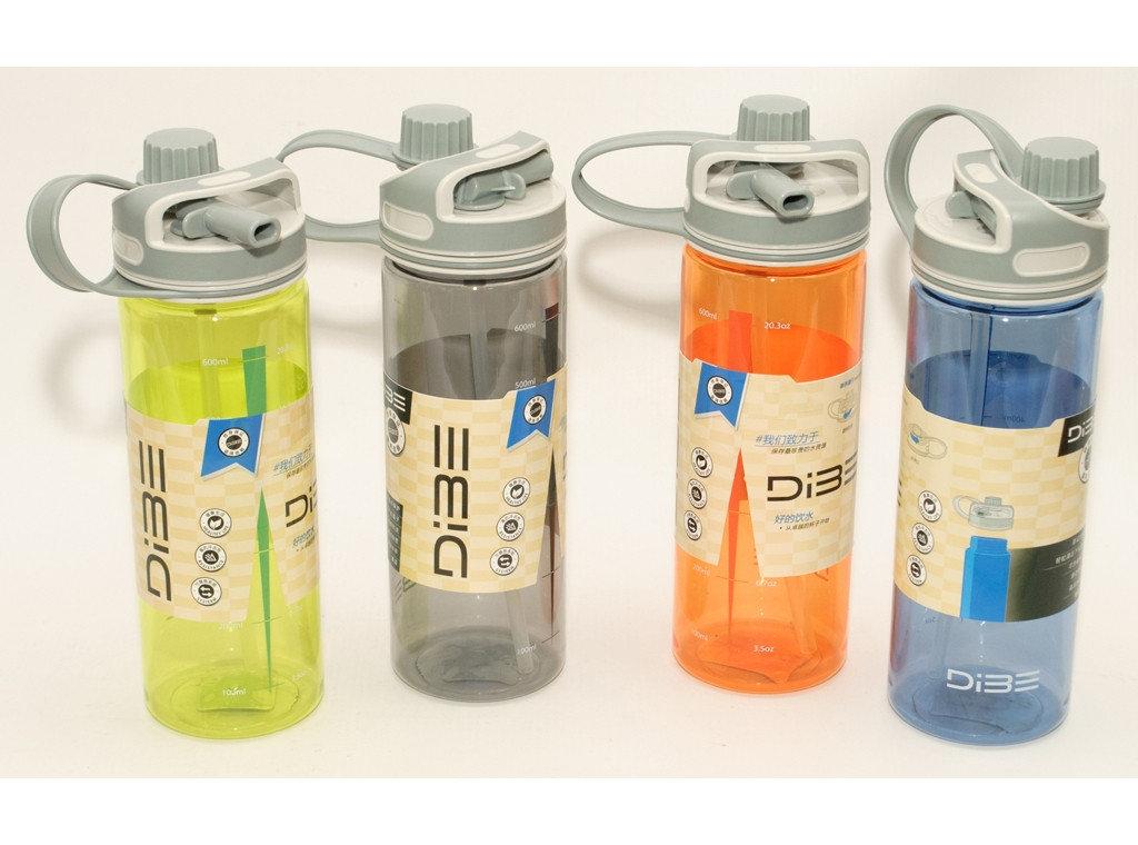 Пляшка для води 600 мл з поїлкою і трубочкою