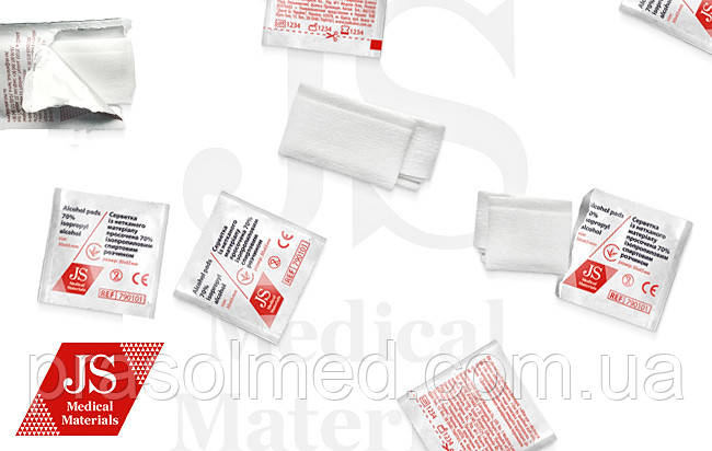 Серветка cпиртова  JS   30х65мммм №100, фото 1