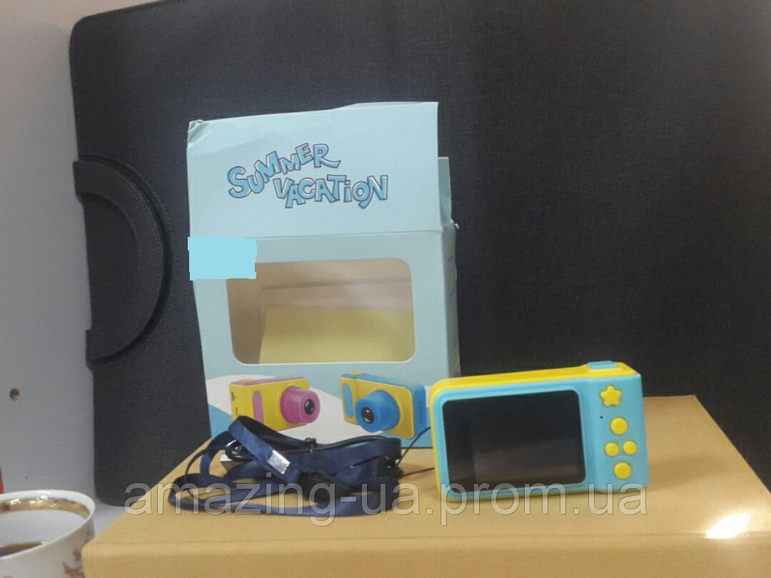 Фотоаппарат для детей цифровая голубо желтая digital camera Amazing - фото 3 - id-p1044787808