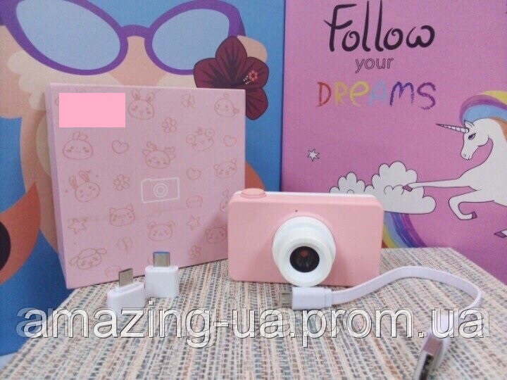 Цифровая Kids digital camera для детей розово противоударная Amazing - фото 6 - id-p1044787818