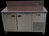 Стіл холодильний 1400*700*850 мм. з гранітною стільницею, 2 двері, задній борт.