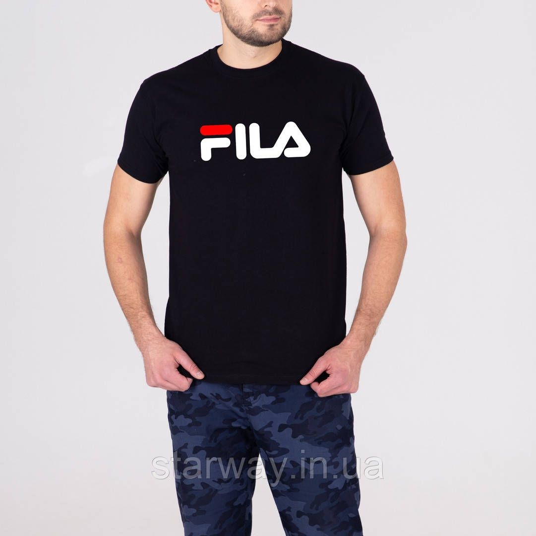 Чоловіча чорна футболка fila