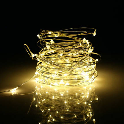 Світлодіодна гірлянда витончена нитка тепло-біла LED 200 (нитка 2.70 м, діодів 200 шт.), GR106, фото 2