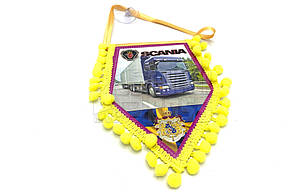 Вимпел декоративний ромб SCANIA Жовтий Маленький
