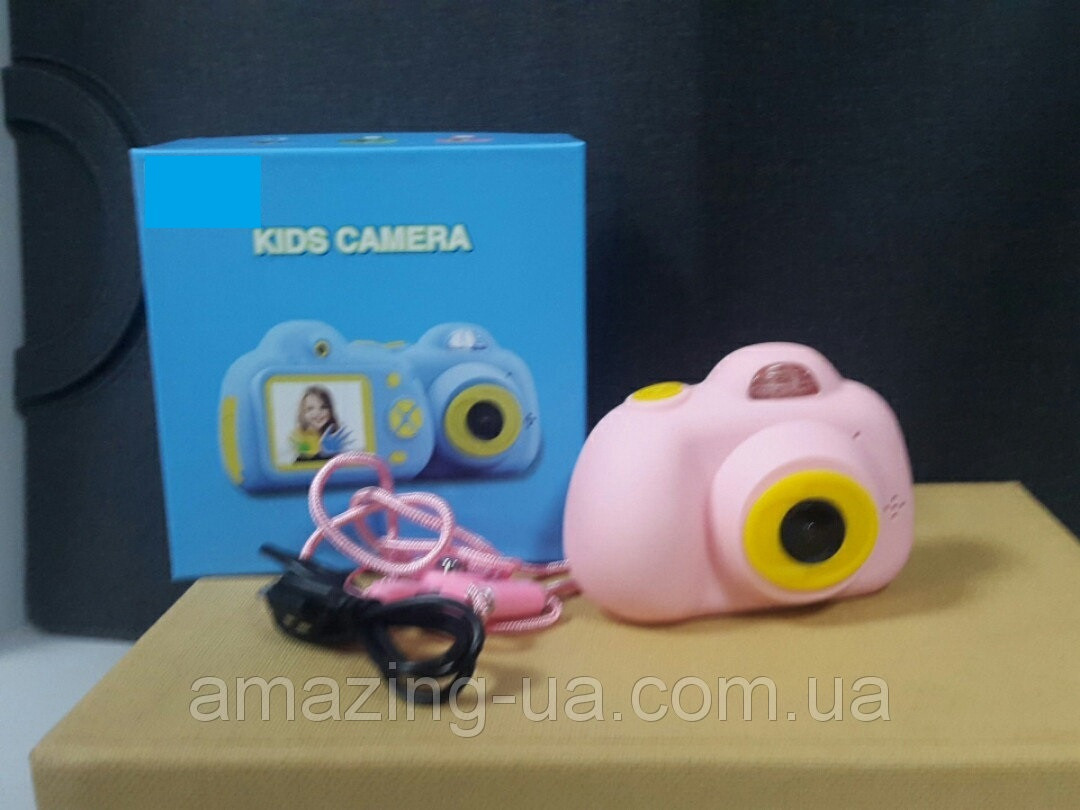 Цифровой Детский фотоаппарат противоударный с функцией видео розовый Kids Camera Amazing - фото 2 - id-p1044787804