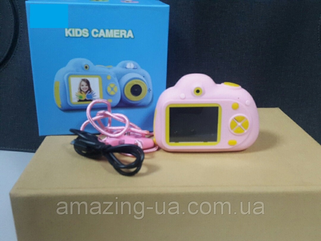 Цифровой Детский фотоаппарат противоударный с функцией видео розовый Kids Camera Amazing - фото 3 - id-p1044787804
