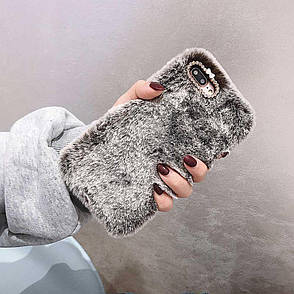 Хутряний чохол для Iphone 11 Pro Max Chocolate Gray, фото 1