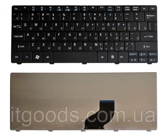 Клавіатура для нетбука Acer Aspire One 521 522 532 532H 533 D255 D255E D257 D260 D270 російська розкладка, тип