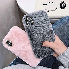 Хутряний чохол для Xiaomi Redmi 4X Pink, фото 4