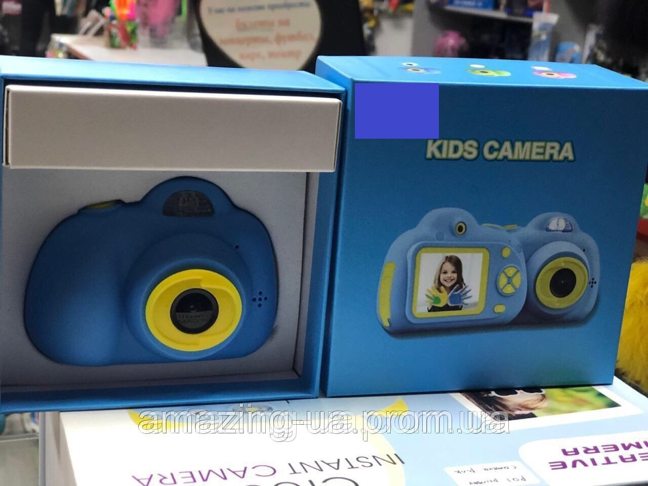 Цифровой Детский фотоаппарат противоударный с функцией видео голубой Amazing - фото 6 - id-p1044787820