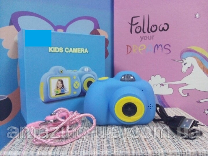 Цифровой Детский фотоаппарат противоударный с функцией видео голубой Amazing - фото 8 - id-p1044787820