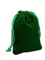 Мешочек бархатный с завязкой, цвет зеленый, размер 12х9см, 1шт
