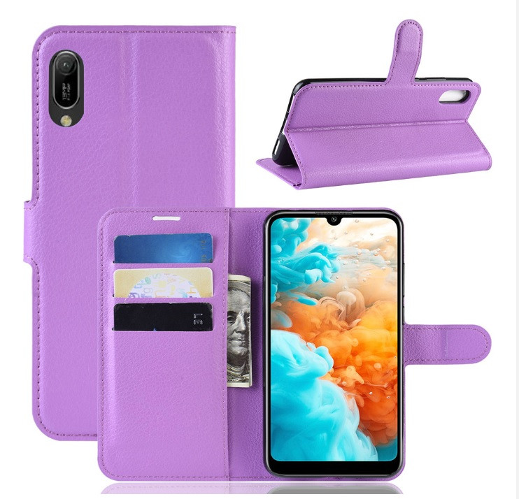 Чохол книжка Evolou для Huawei Y6 2019 Бузковий