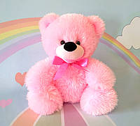 Мягкая игрушка розовый сидячий медведь 27 х 23 см