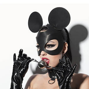 Маска мишки з круглими вухами мікімаус Mouse Minnie Ear BDSM фетиш карнавальна для вечірок
