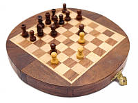 Шахматы из красного дерева "походные" магнитная основа оригинальный подарок