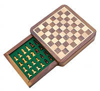 Шахматы из красного дерева "походные" магнитная основа оригинальный подарок