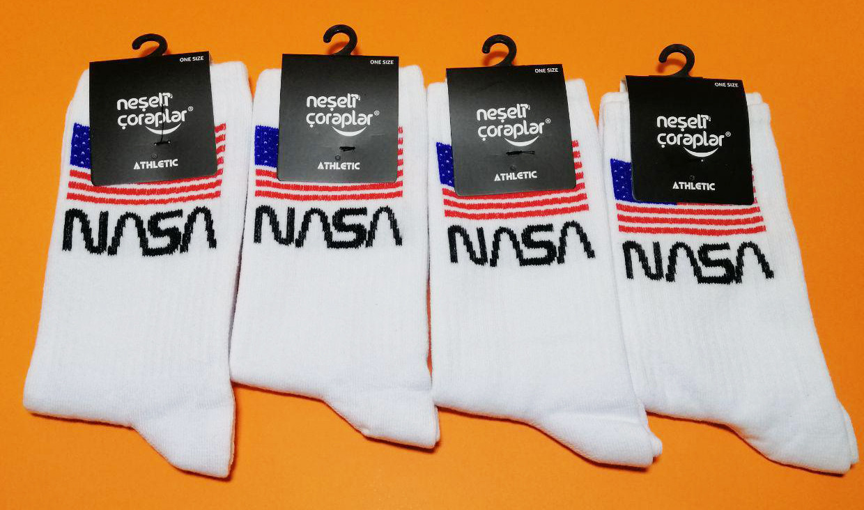 Шкарпетки Neseli Athletic NASA білі , One size (37-43)