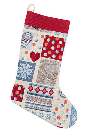 Чобіт новорічний для подарунків гобеленовий 25х37 см шкарпетка панчіх різдвяний чобіток, фото 2