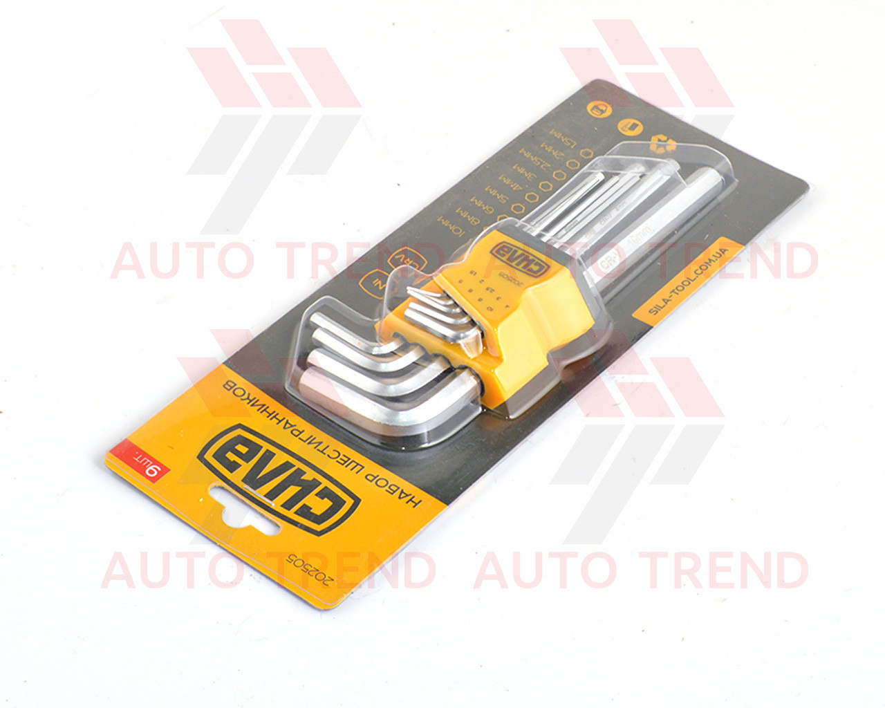 Набір Г-подібних шестигранників (1.5, 2, 2.5, 3, 4, 5, 6, 8, 10 мм) середніх CrV 9 шт.*, фото 1