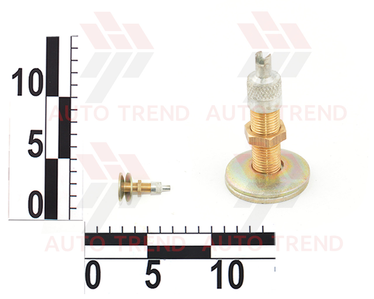 Вентиль ремонтний камери латунний, короткий (h 31 мм)