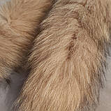 Облямівка (комір) з натурального хутра песця хвостова під єнота колір коричневий довжина 60 см, фото 8