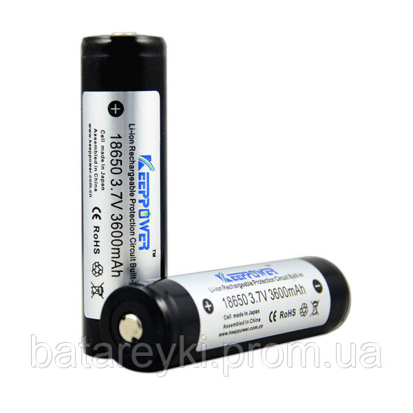 Аккумулятор Li-ion с защитой KEEPPOWER 18650 3600 mAh 3.7V (Panasonic) - фото 4 - id-p1069377073