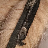 Облямівка (комір) з натурального хутра песця хвостова під єнота колір коричневий довжина 60 см, фото 7