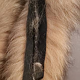Облямівка (комір) з натурального хутра песця хвостова під єнота колір коричневий довжина 60 см, фото 6