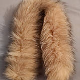 Облямівка (комір) з натурального хутра песця хвостова під єнота колір коричневий довжина 60 см, фото 5