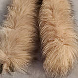 Облямівка (комір) з натурального хутра песця хвостова під єнота колір коричневий довжина 60 см, фото 4