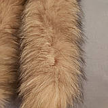 Облямівка (комір) з натурального хутра песця хвостова під єнота колір коричневий довжина 60 см, фото 3