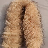 Облямівка (комір) з натурального хутра песця хвостова під єнота колір коричневий довжина 60 см, фото 2