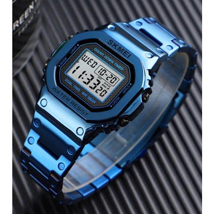Чоловічі годинники спортивні Skmei SINGAPORE 1456 blue / silver / black, фото 2