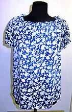 Блуза жіноча з квітковим малюнком, 46,48, 50,52, тонка легка,купити, Бл 019-5.