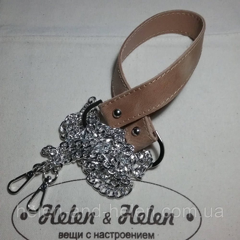 Ручка комбінована на ланцюгу. Колір "Кориця"., фото 1