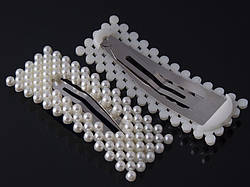 Шпилька для волосся з перлами квадратної форми