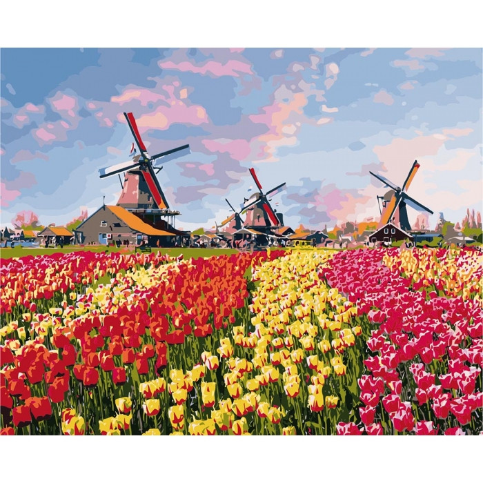 Картина за номерами Барвисті тюльпани Голландії KHO2224 Ідейка 40х50см