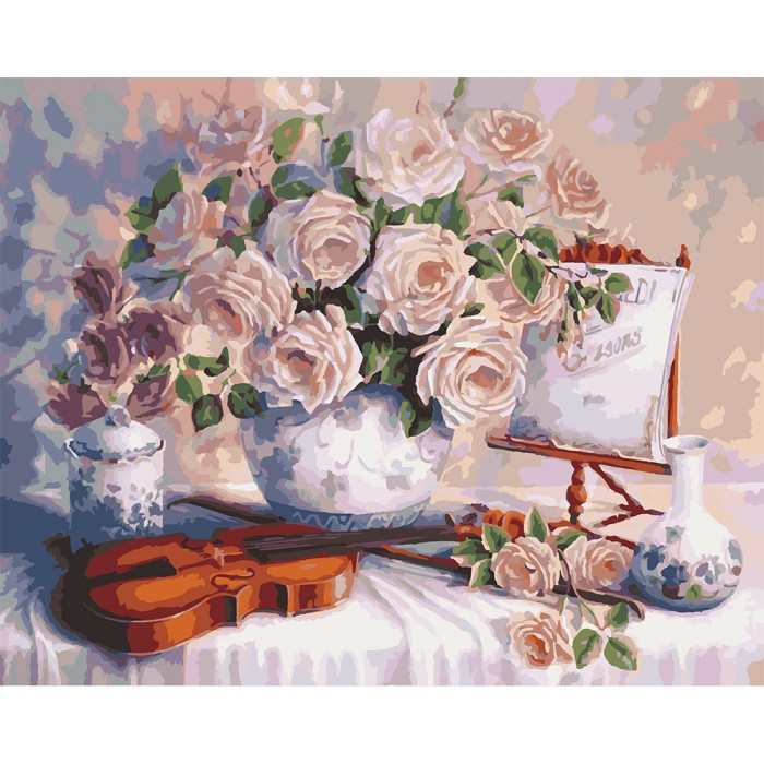 Картина за номерами Пурпурові троянди KHO5518 Ідейка 40х50см
