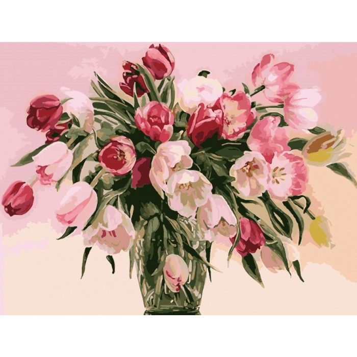 Картина за номерами Букет тюльпанів KHO1072 Ідейка 40х50см