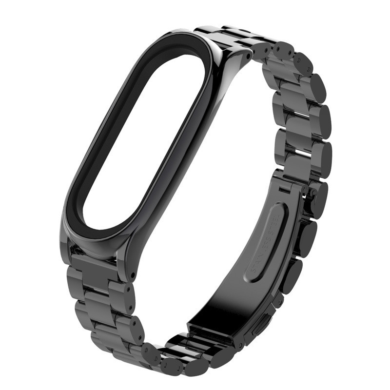 Ремінець Xiaomi Mi Band 4 / 3 MiJobs Metal Plus металевий велика ланка Чорний 1690P