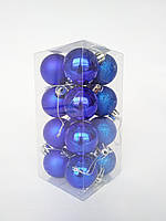 Елочные шары 16 штук в упаковке цвета в ассортименте диаметром 4 см