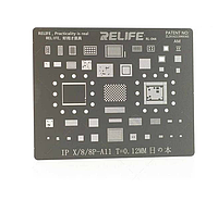 Трафарет BGA Relife A11 для iPhone 8 / 8 Plus / X (0.12 mm) RL-044 + CPU