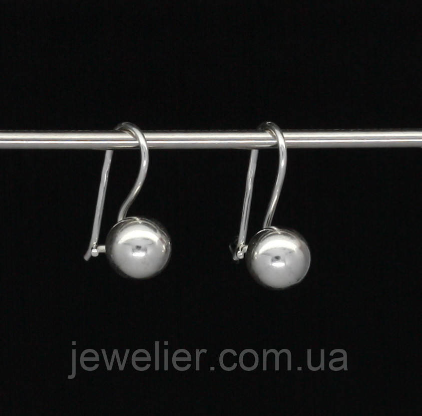 Сережки срібні "Кульки" родовані, 8 мм